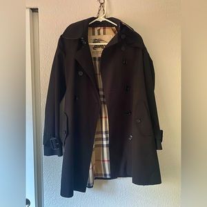 Black Burberry trench coat